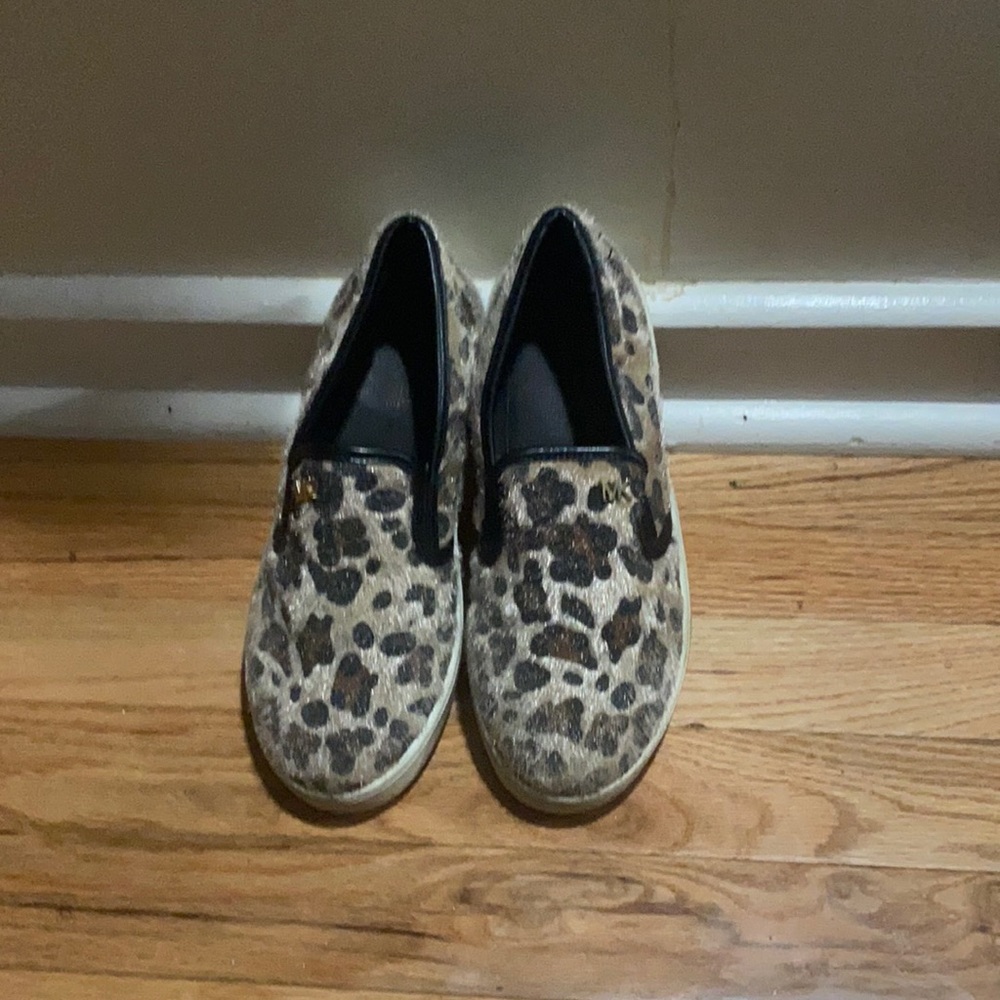 Michael kors cheetah print slip ons
